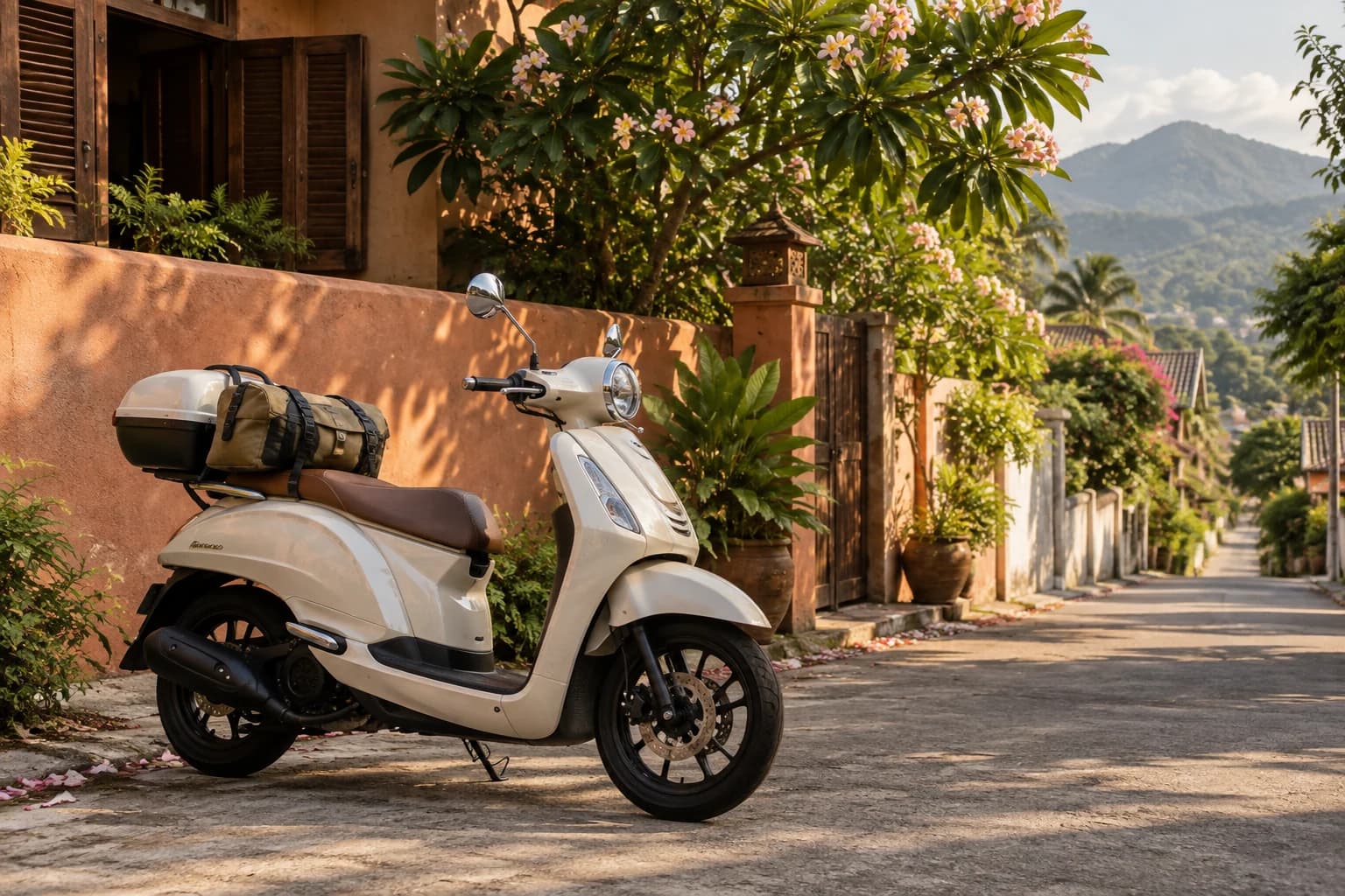 Illustrative scooter rental scene