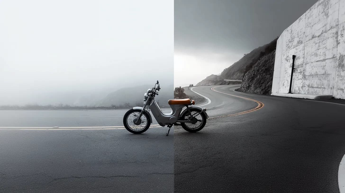 A winding road through the mountains of northern Thailand